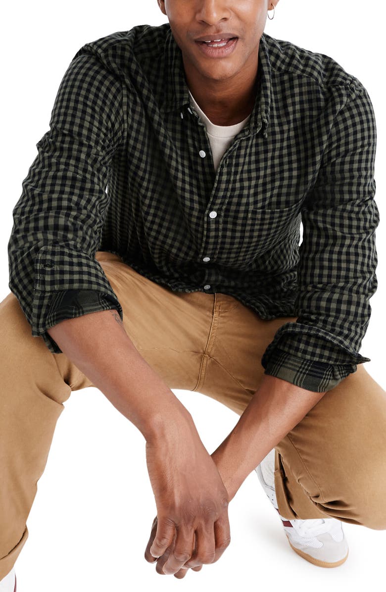 Madewell Double Weave Gingham Check Button-Down Sport Shirt, Main, color,