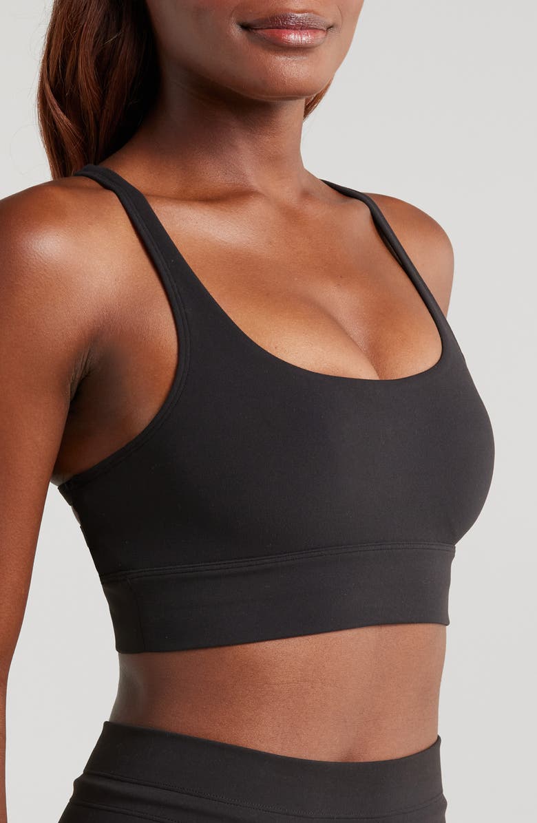 Vuori Yosemite Longline Sports Bra, Alternate, color, Black