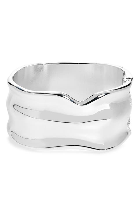 Molten Wide Hinged Cuff Bracelet