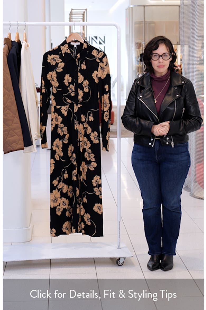 The Icon Floral Print Long Sleeve Shirtdress video