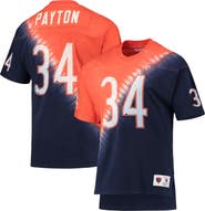 Mitchell & Ness Men's Mitchell & Ness Walter Payton Orange/Navy Chicago Bears Retired Player Name & Number Diagonal Tie-Dye V-Neck T-Shirt