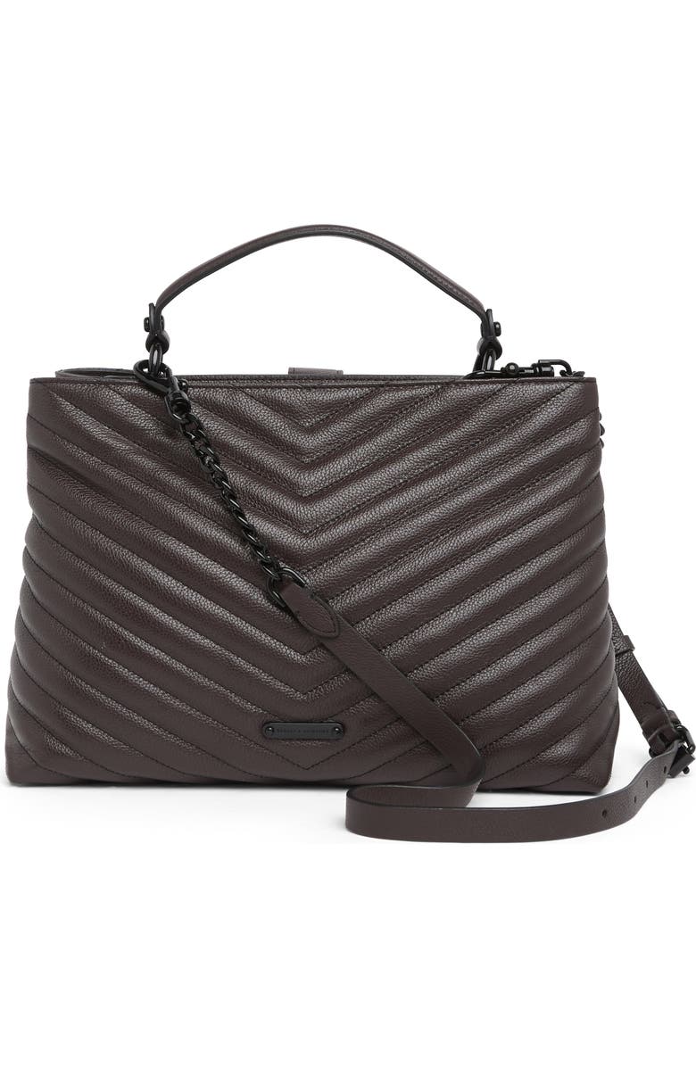 Rebecca Minkoff Edie Large Top Handle Leather Satchel, Alternate, color,