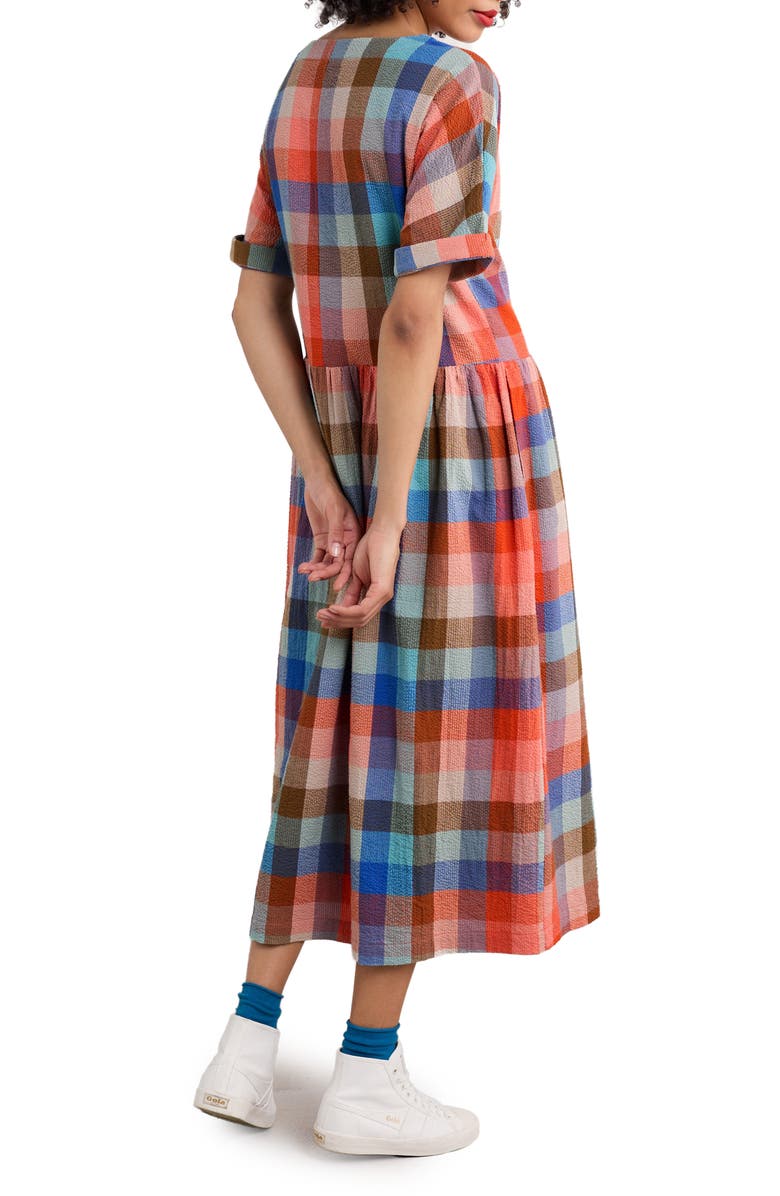 Seasalt Cornwall Brouse Check Organic Cotton Midi Dress, Alternate, color, 