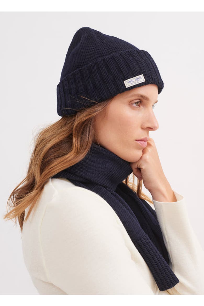 BARBARESQUE - Heavy Stitch Stocking Cap, Main, color, Navy