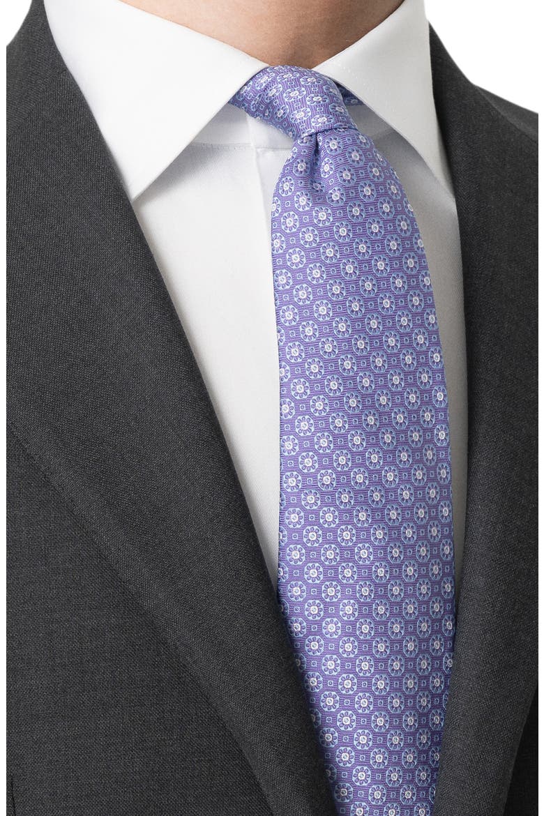 Medallion Silk Tie, Alternate, color, MEDIUM PURPLE