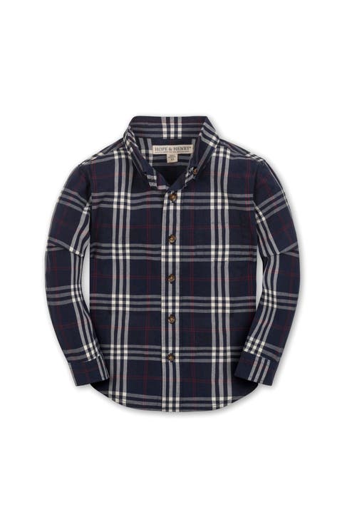 Kids' Organic Stretch Poplin Long Sleeve Button Down Shirt (Little Kid and Big Kid)