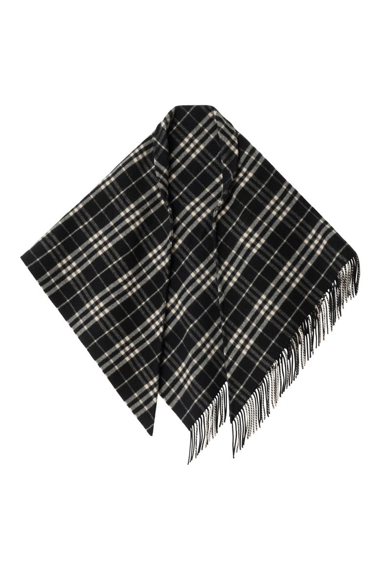 Medium Check Wool & Cashmere Cape, Alternate, color, BLACK/ CALICO IP CHK