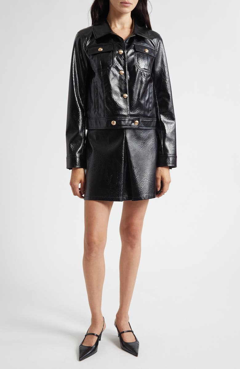 Cinq à Sept Jenn Faux Leather Jacket, Main, color, Black