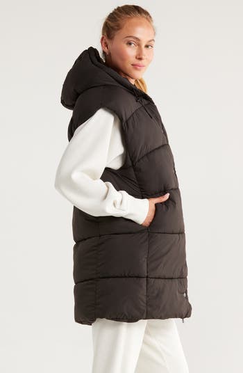Longline Hooded Puffer Vest