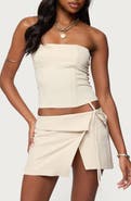 EDIKTED Selena Lace-Up Strapless Corset Top