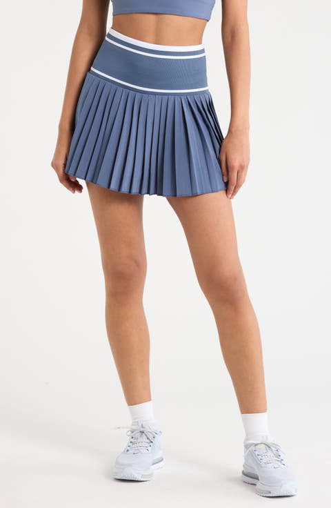 Mixed Media Pleated Sport Skort