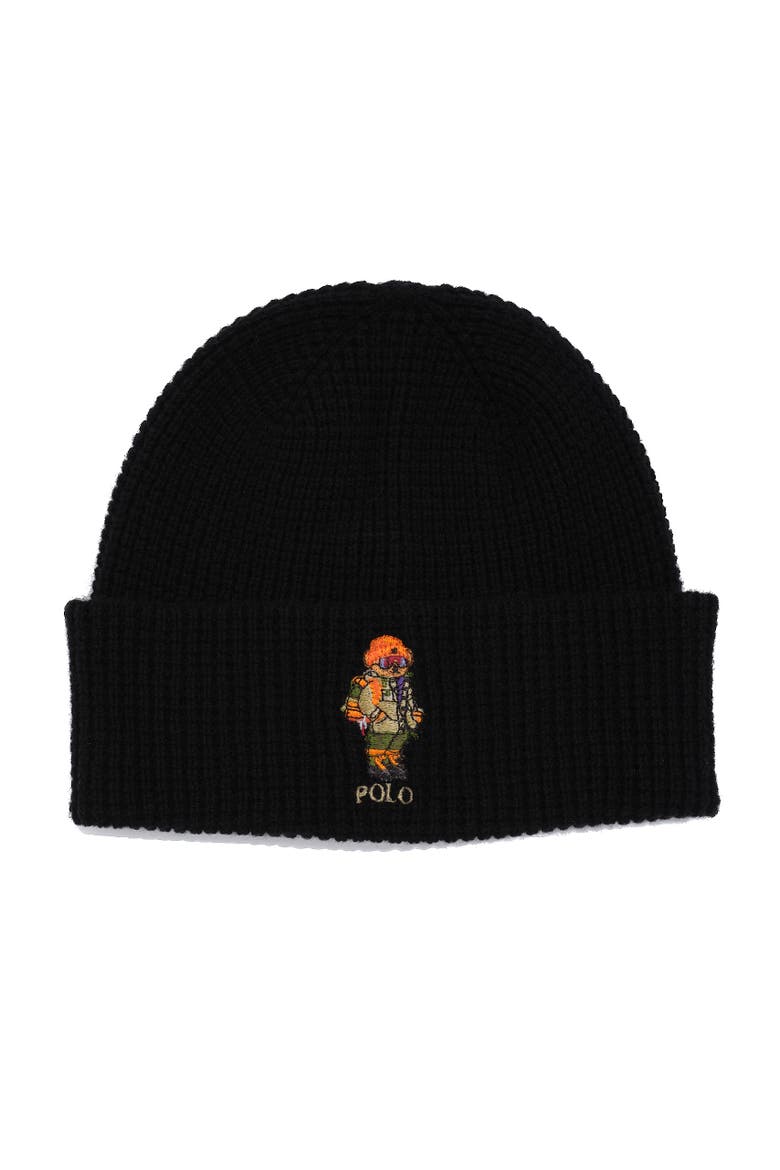 Red Rocks Bear Beanie, Main, color, Black