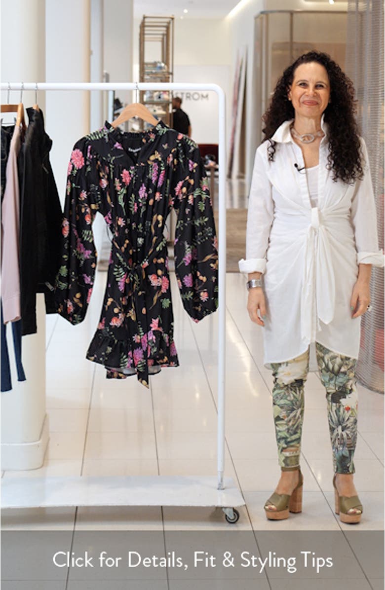 Harper Metallic Floral Long Sleeve Minidress, sales video thumbnail