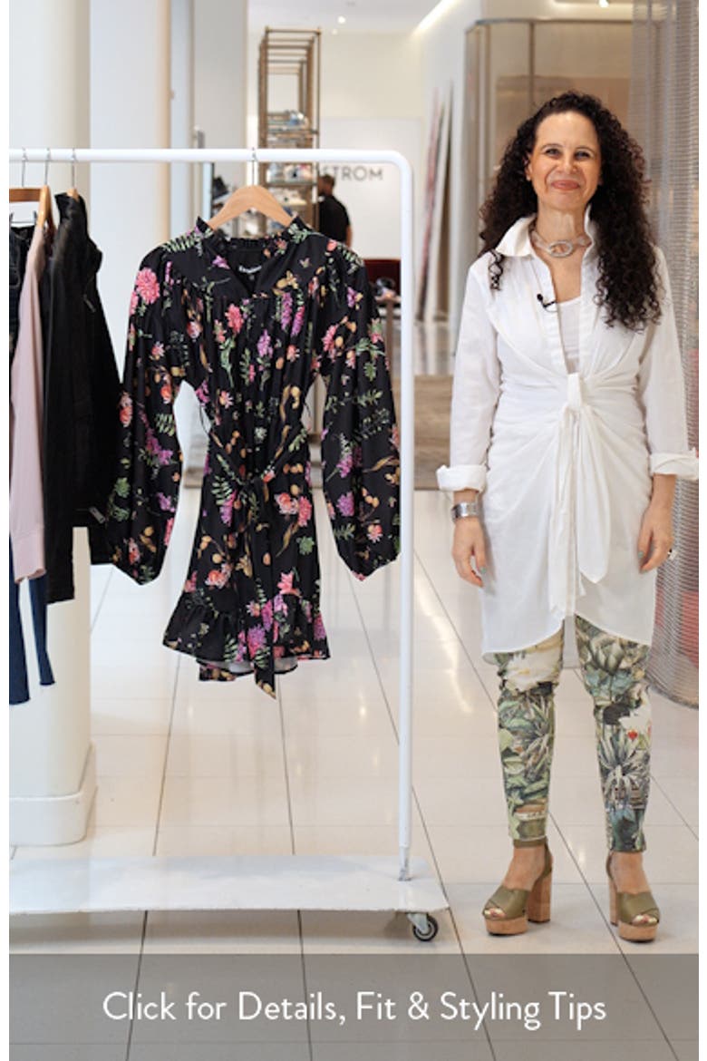 Harper Metallic Floral Long Sleeve Minidress video