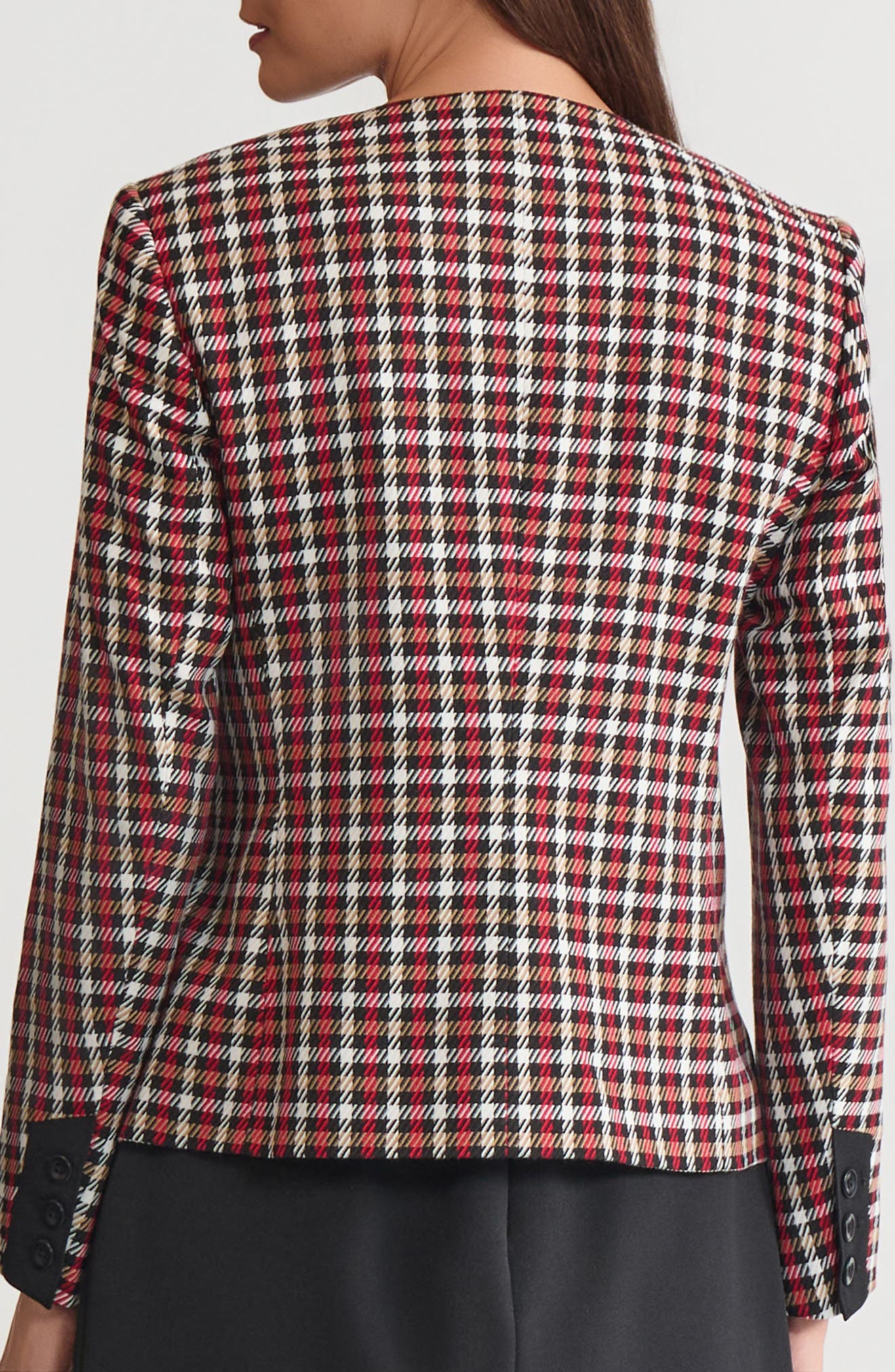 Collarless Houndstooth Blazer - image 2