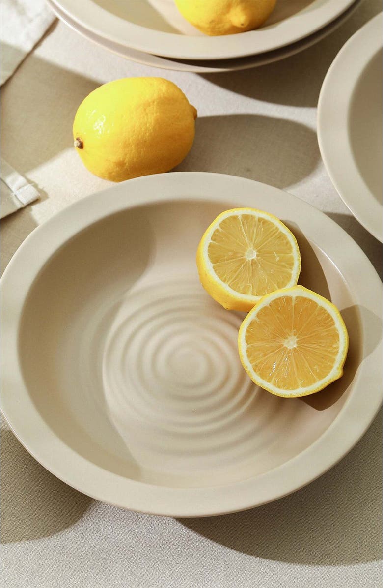 Stone Lain Orbit Stoneware 12-Piece Dinnerware Set with Pasta Bowls, Alternate, color, Beige