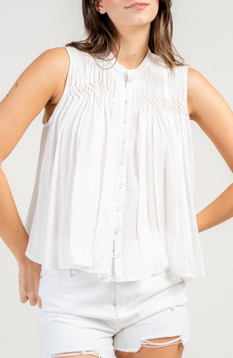 Beivy Pintuck Swing Tank, Main, color, White