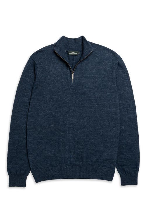 Rodd & Gunn Fortrose Cotton Quarter Zip Sweater In Blue