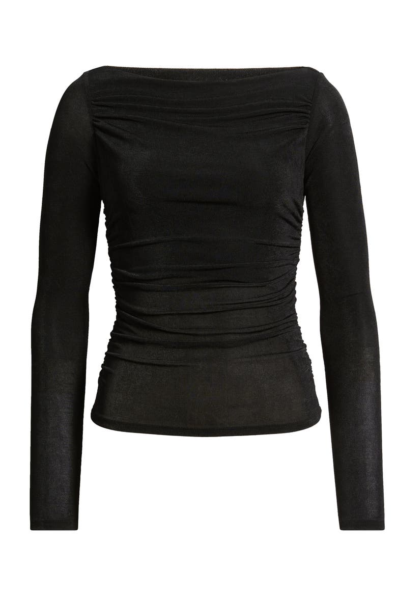Berlin Ruched Knit Top, Alternate, color, BLACK