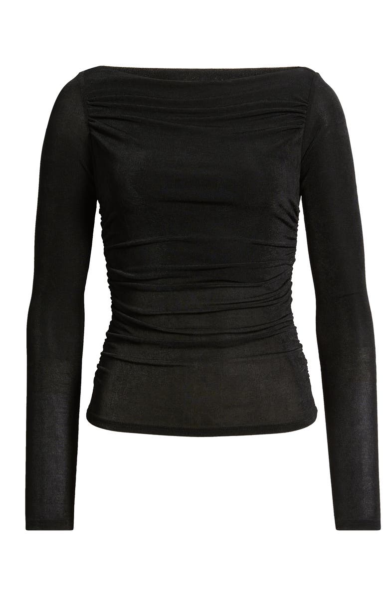Reformation Berlin Ruched Knit Top, Main, color, Black