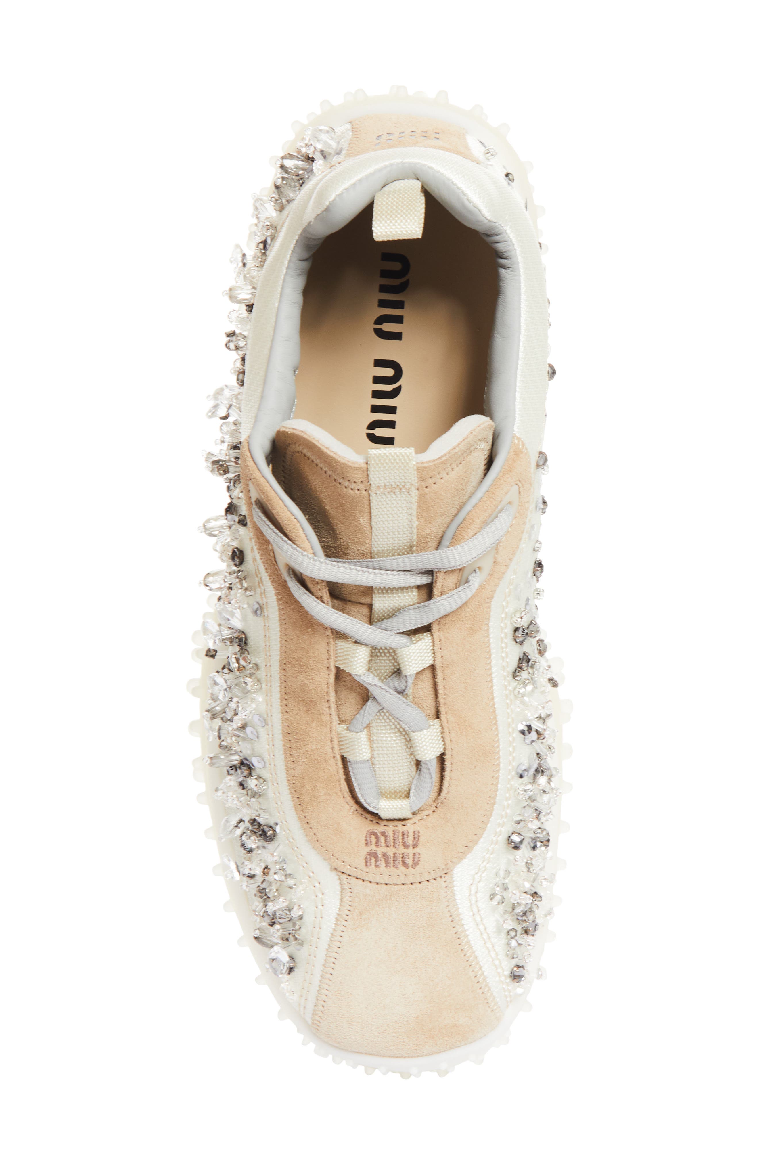 Miu Miu Trail Grip Embellished Sneaker (Women) | Nordstrom