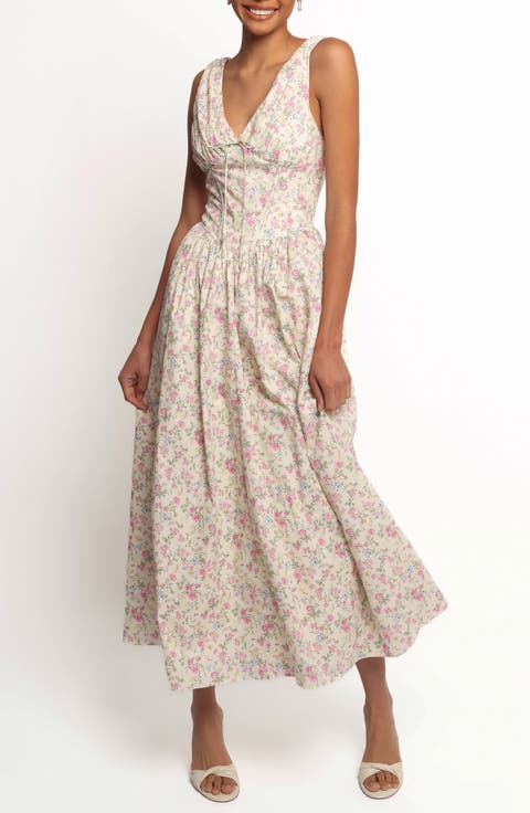 Veda Floral Print Sleeveless Maxi Dress