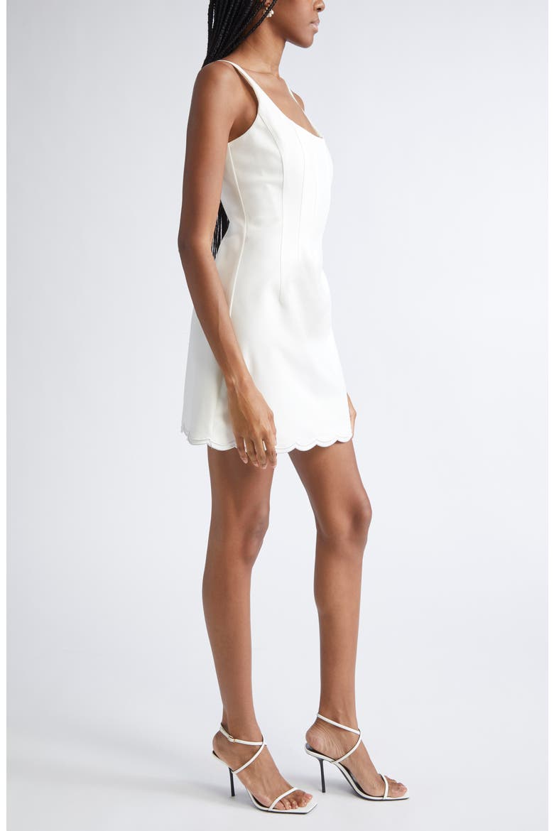 Adriana Contrast Stitch Cotton Blend Minidress, Alternate, color, IVORY