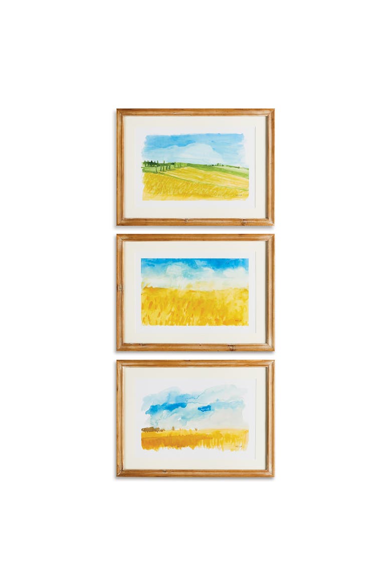 European Landscape Prints Set of 3, Main, color, White