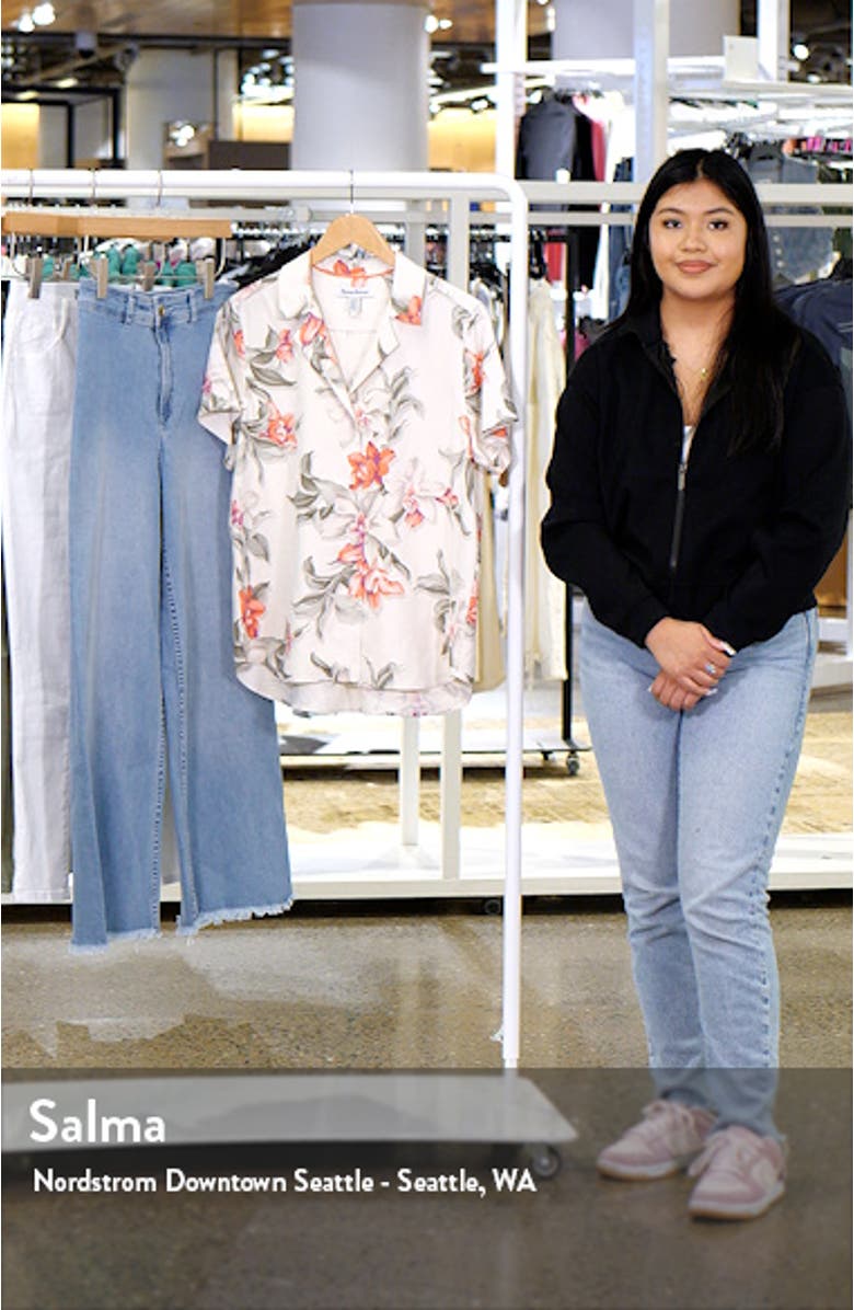 Beachway Blooms Talulla Floral Silk Button-Up Shirt, sales video thumbnail