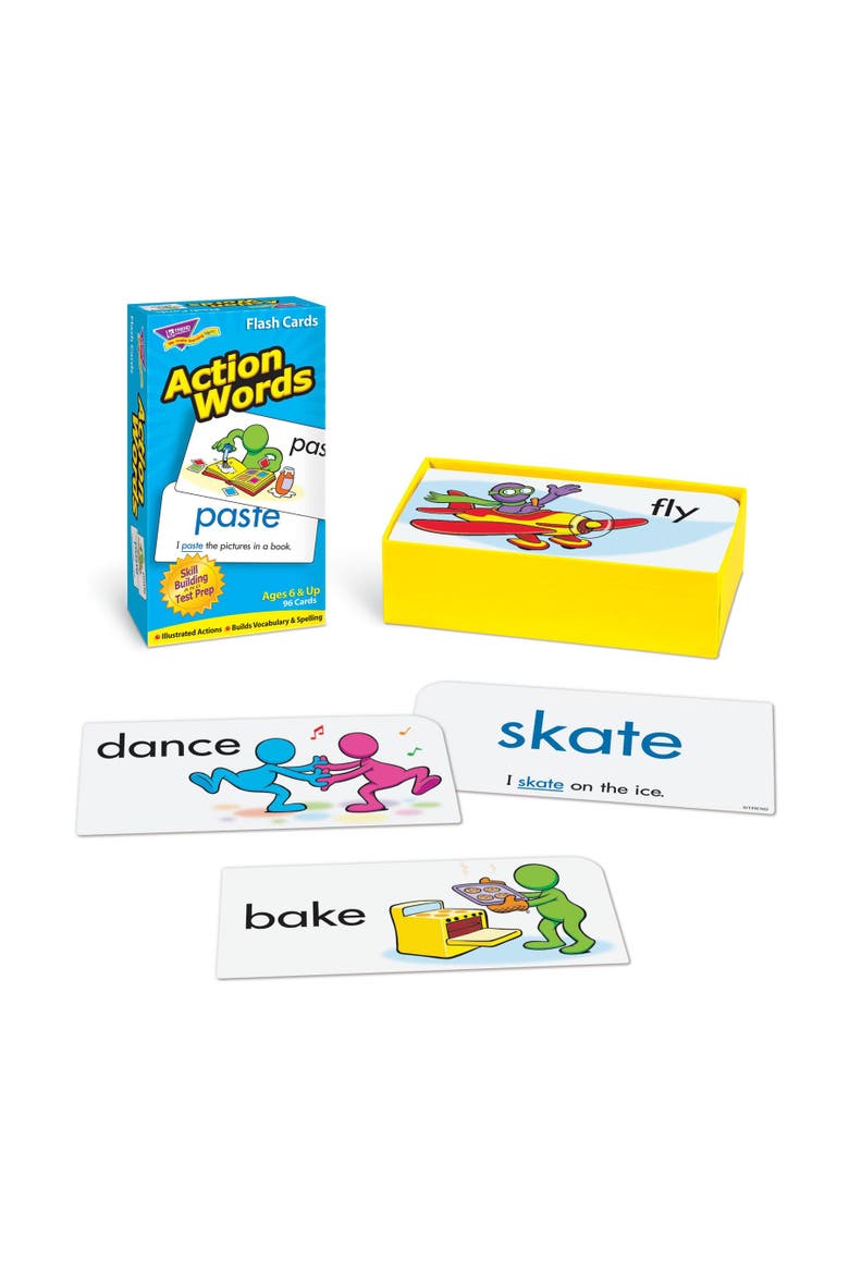 Action Words Skill Drill Flash Cards, Alternate, color, Multicolored