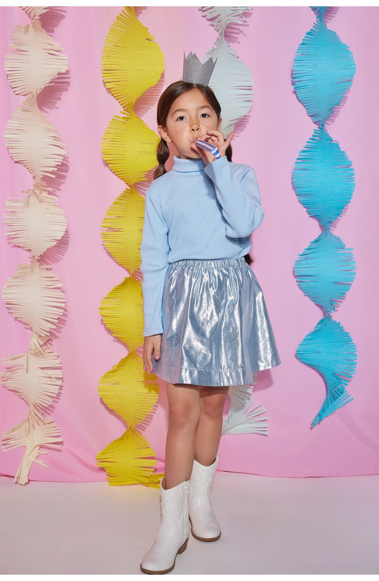 BISBY Kids' Ribbed Turtleneck, Alternate, color, Ice Blue