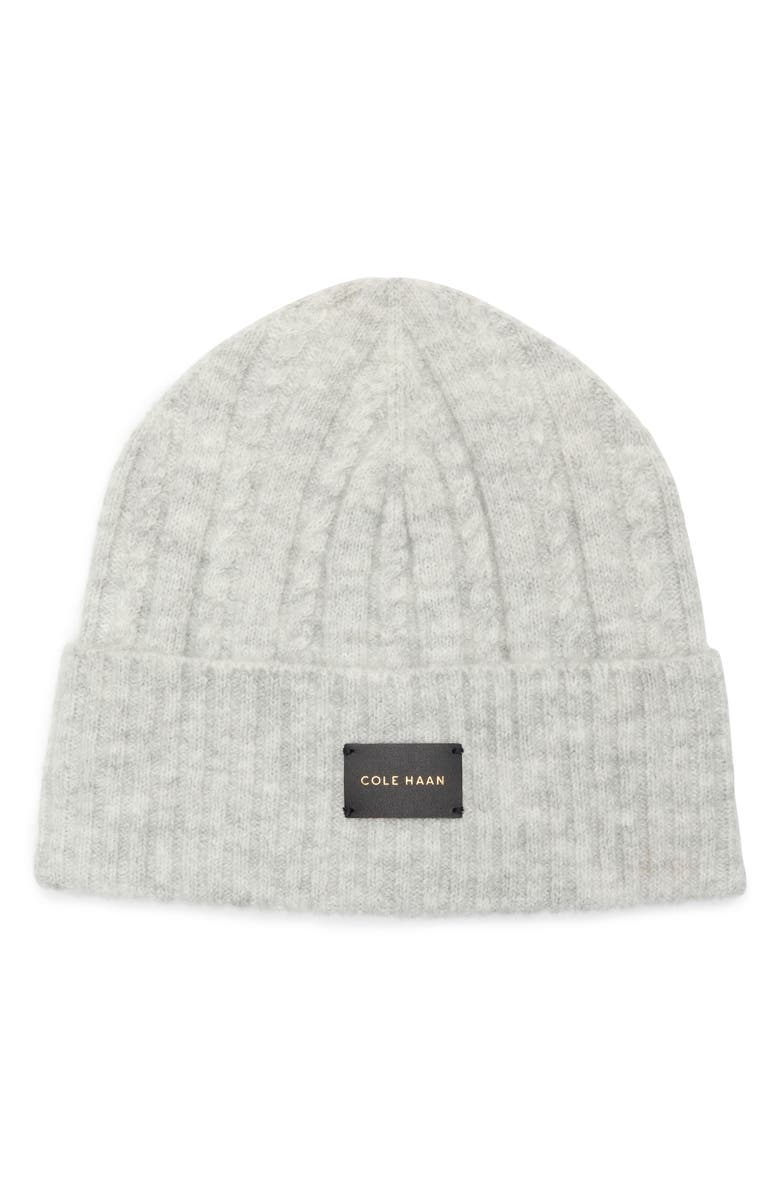 Cole Haan Cable Stitch Beanie, Main, color, Soft Grey