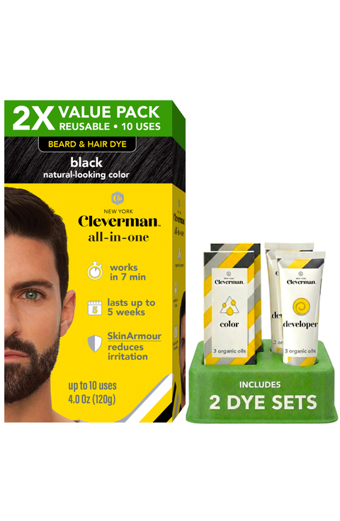 2X Pack Reusable Beard & Hair Dye Kit