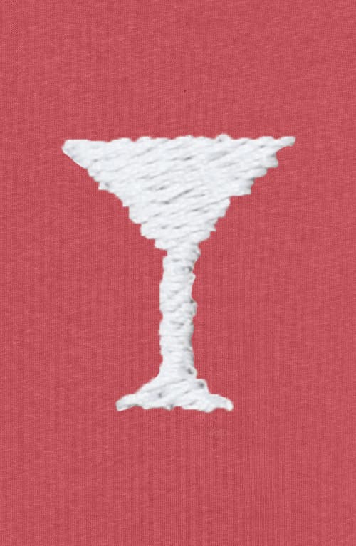 Dalix Mens Lil Martini Midweight Garment Dye Tee In Burgundy
