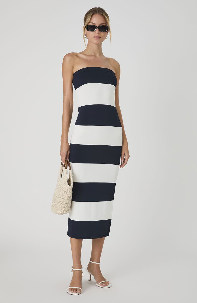 French Connection Colorblock Strapless Tube Dres, Alternate, color,