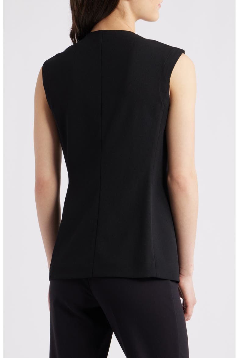 Longline Crepe Vest, Alternate, color, ANNE BLACK