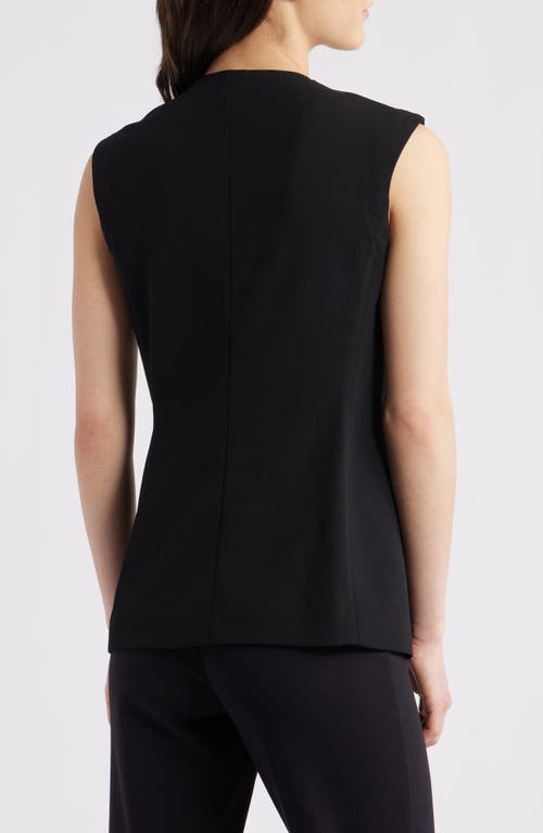 Anne Klein Longline Crepe Vest In Black