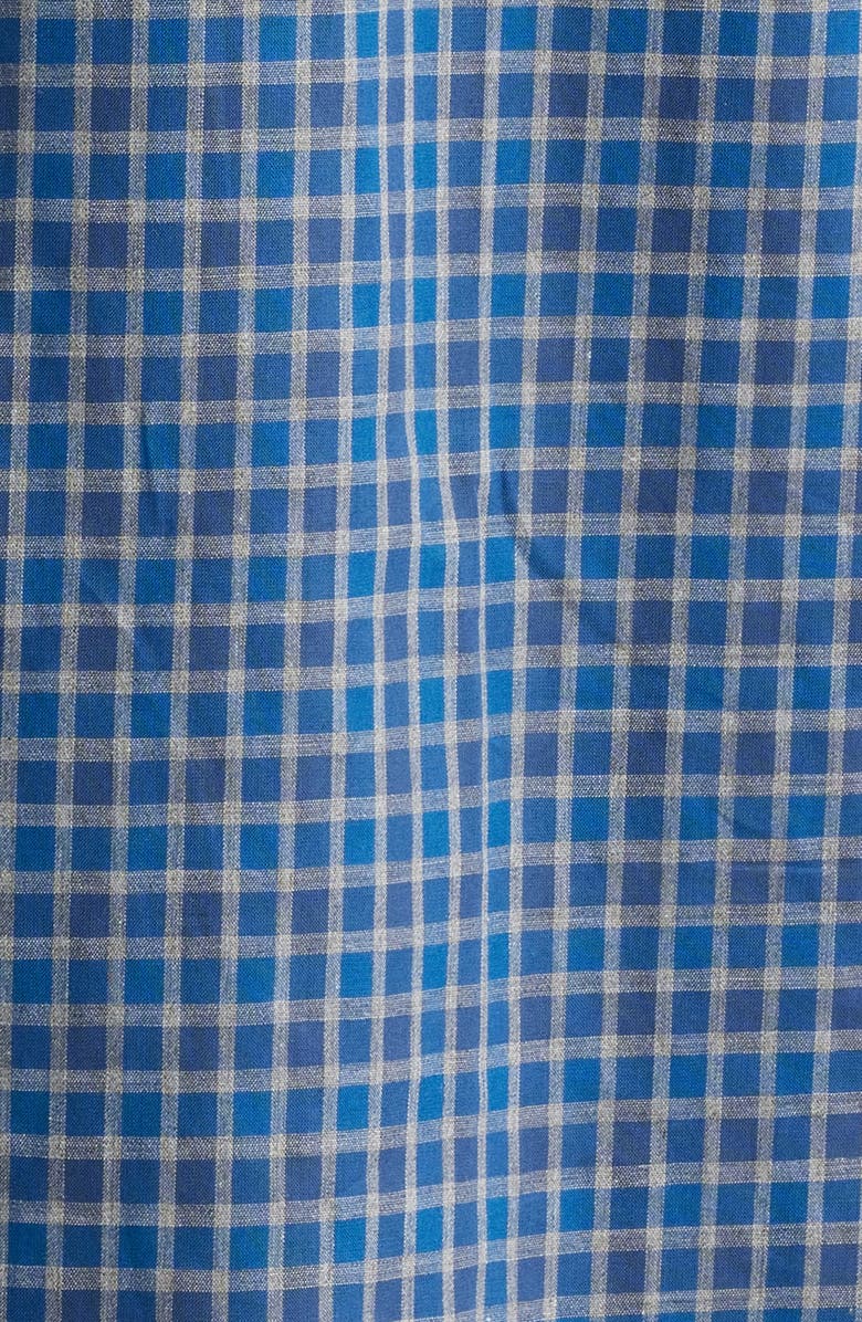 Scott Barber Regular Fit Check Cotton Mélange Button-Up Shirt, Alternate, color, Navy