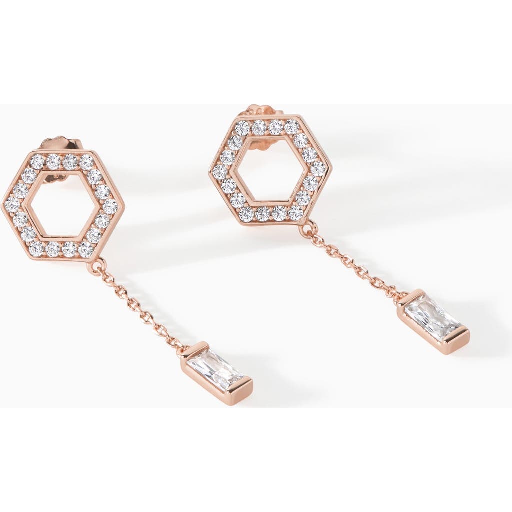 Ora Ana The Tyra Baguette Drop Earrings In Gold