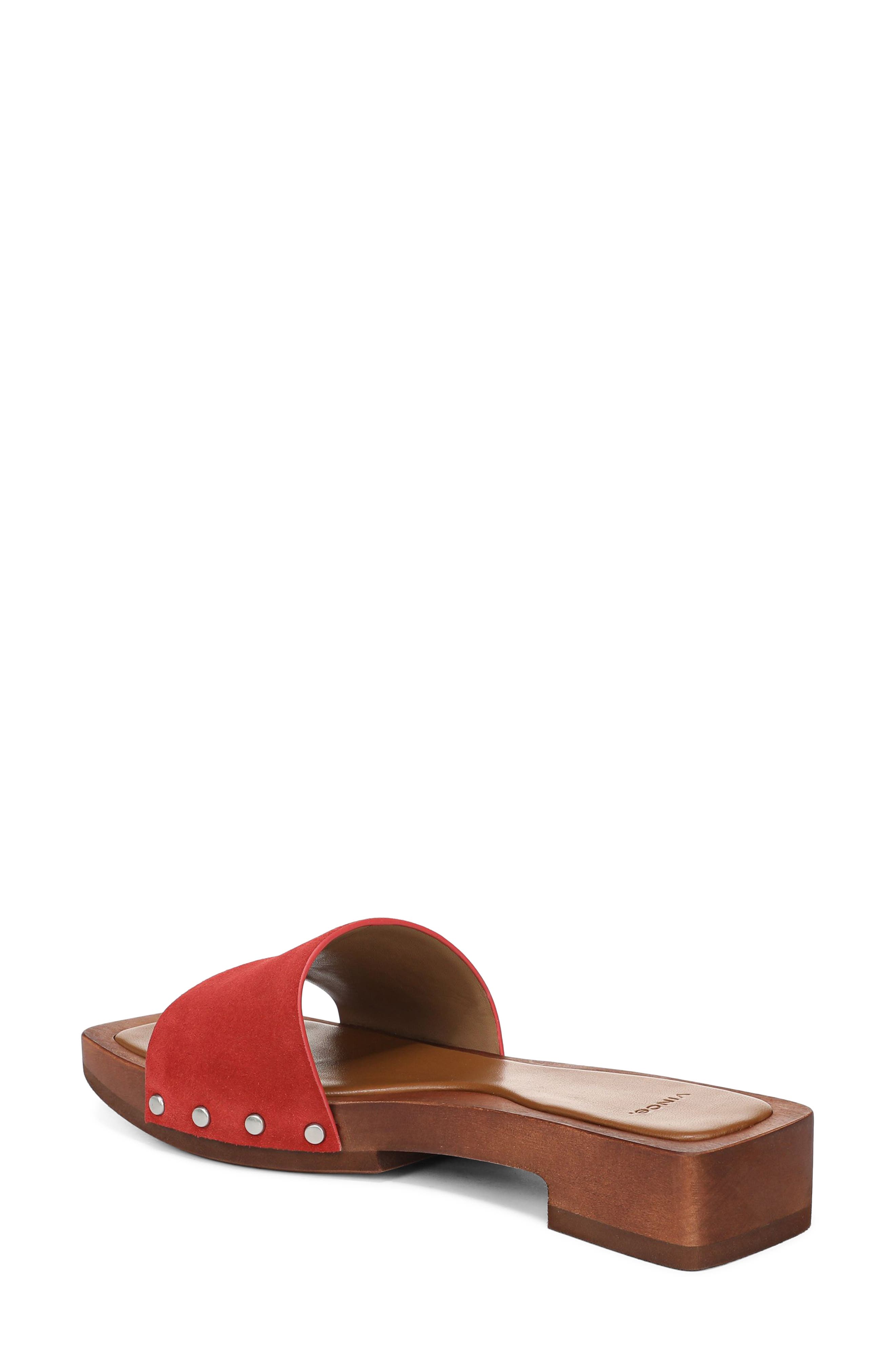 Barbara Slide Sandal, Alternate, color, POPPY RED