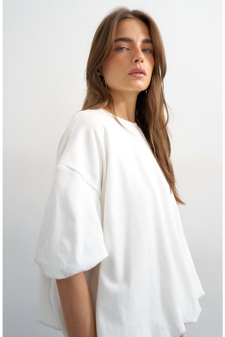 Bubble Hem T-Shirt, Alternate, color, IVORY