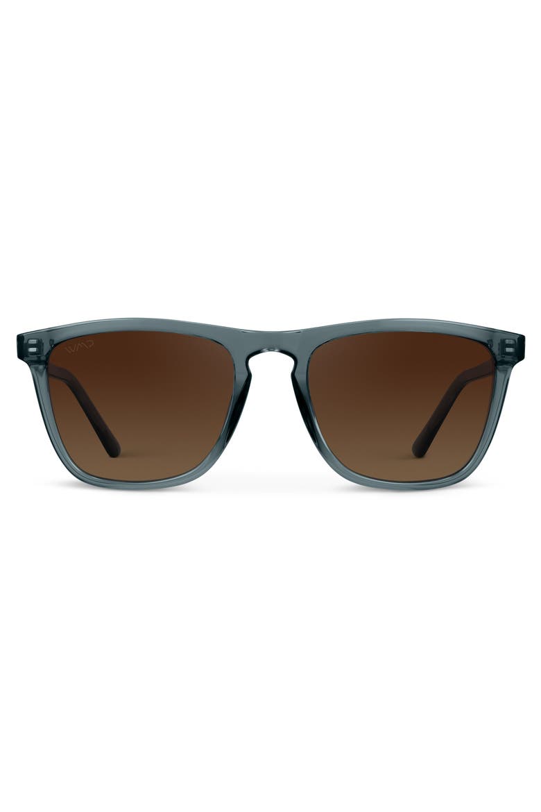 Wesley - 53mm Modern Rectangular Polarized Sunglasses, Main, color, Crystal Stone Blue