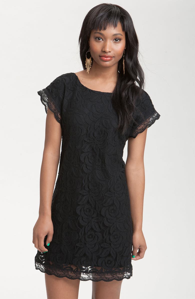 Love, Fire Fire Lace Minidress, Main, color, 