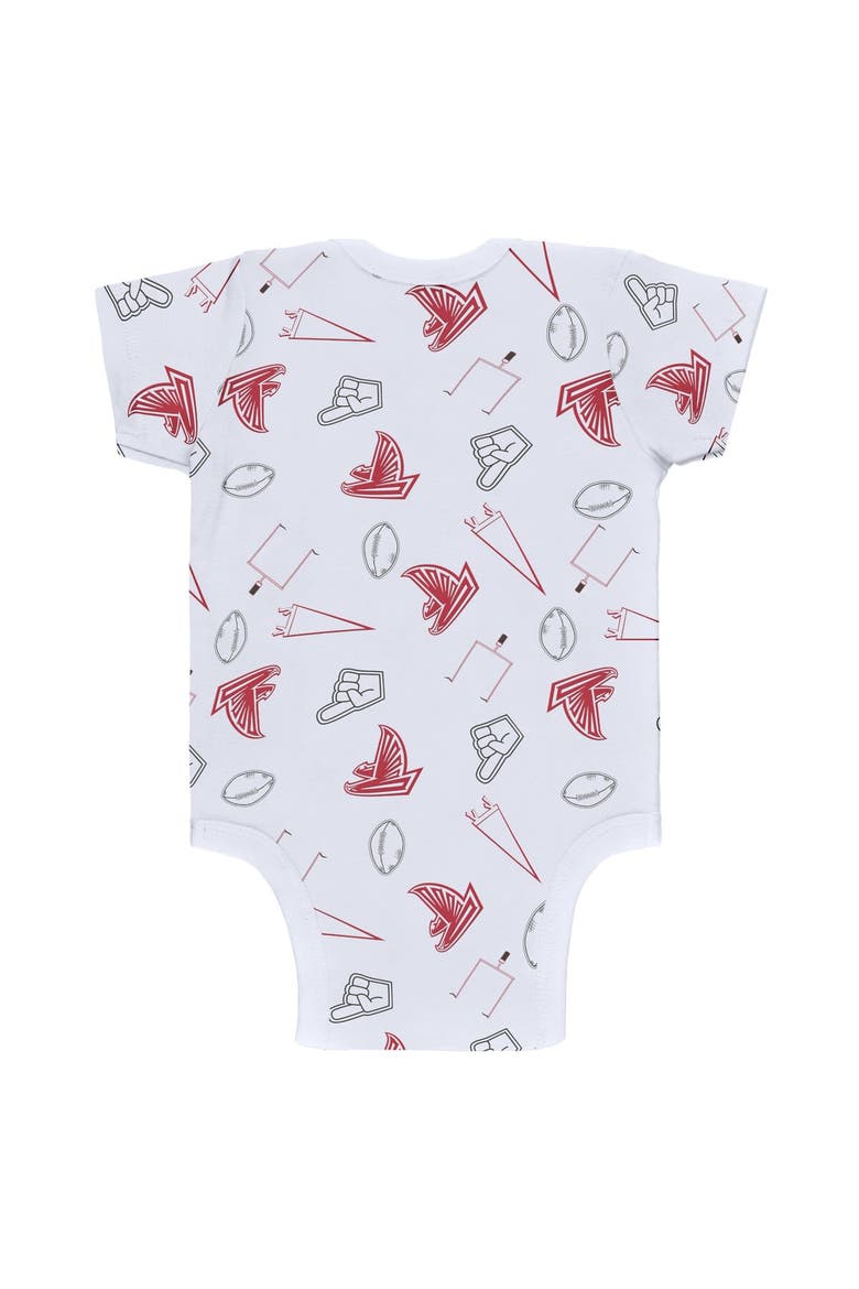 Newborn & Infant WEAR by Erin Andrews Gray/Red/White Atlanta Falcons Three-Piece Turn Me Around Bodysuits & Pant Set, Alternate, color, Gray