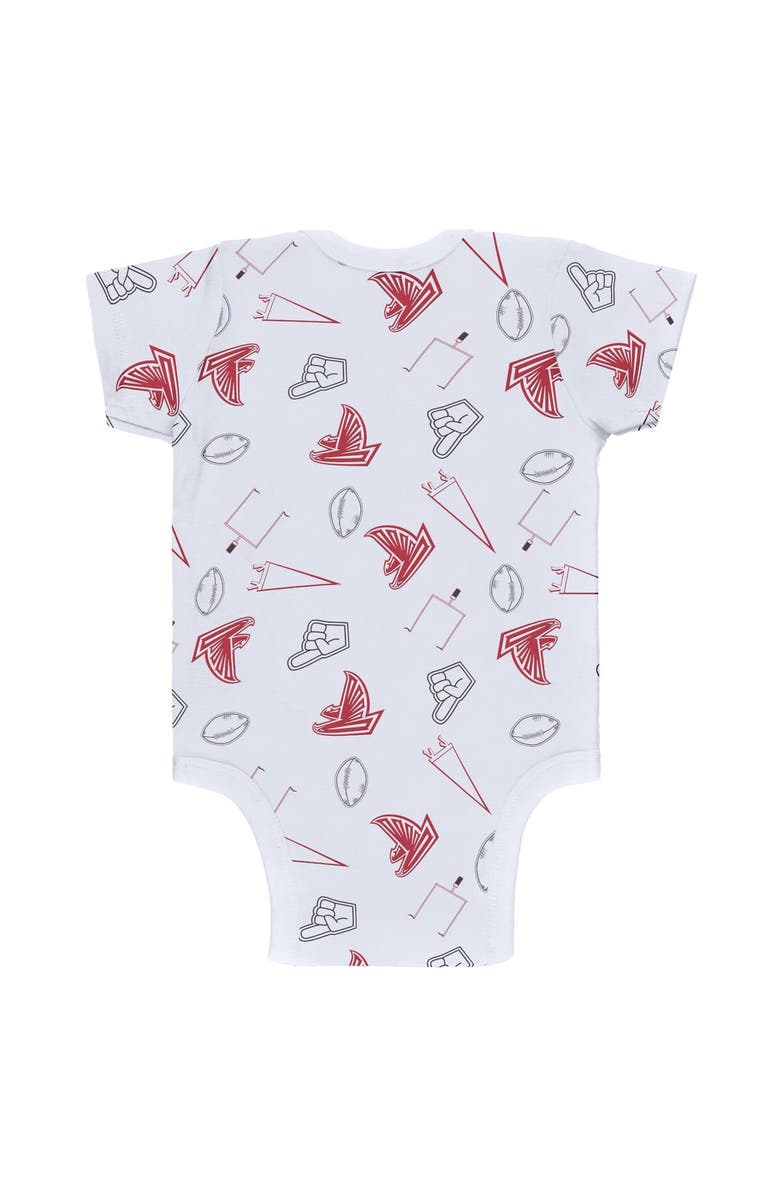 WEAR by Erin Andrews Newborn & Infant WEAR by Erin Andrews Gray/Red/White Atlanta Falcons Three-Piece Turn Me Around Bodysuits & Pant Set, Alternate, color, 