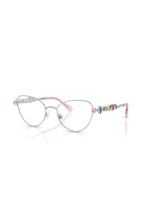 Swarovski Sk 1024 401m 51mm Womens Cat-eye Eyeglasses 51mm In Silver
