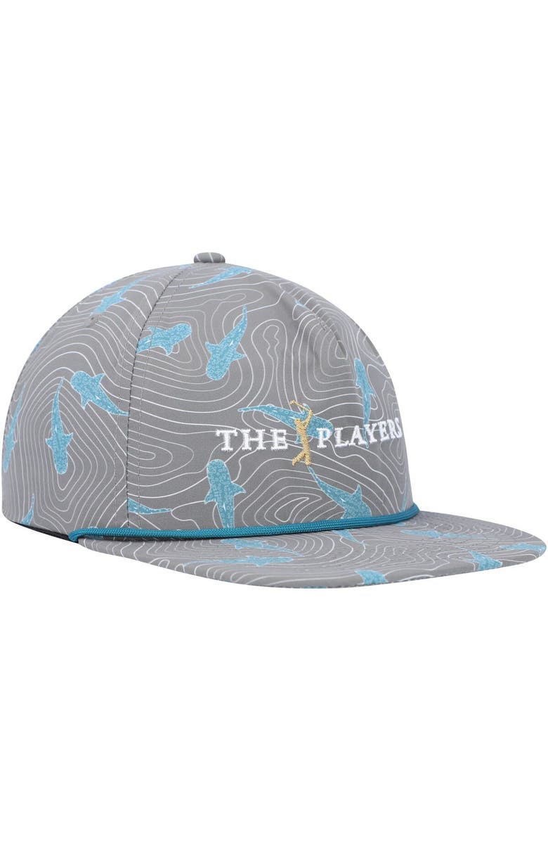 FLOMOTION Men's Flomotion Charcoal THE PLAYERS Sharks Lurking Rope Snapback Hat, Alternate, color, 