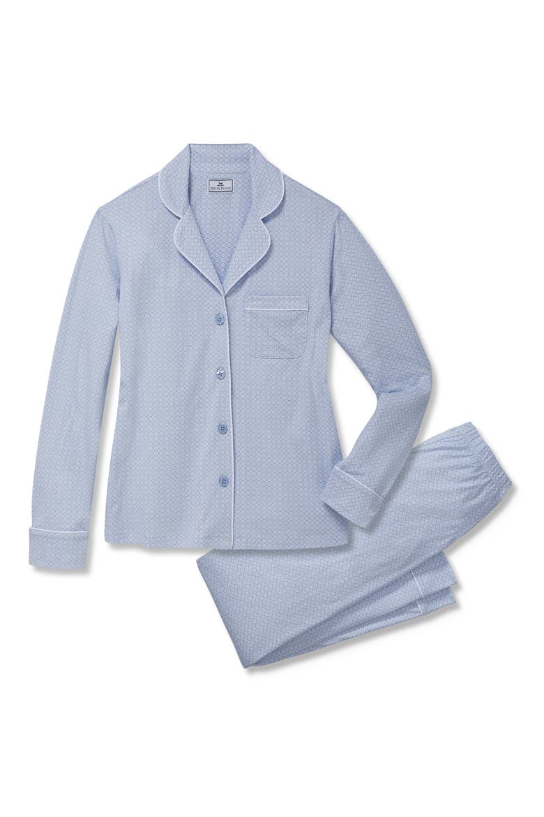 Geo Classic Lightweight Pima Cotton Pajamas, Alternate, color, BLUE