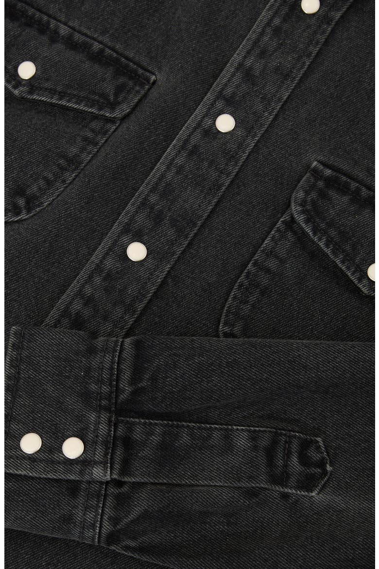 Finley Denim Snap-Up Shirt, Alternate, color, WASHED BLACK