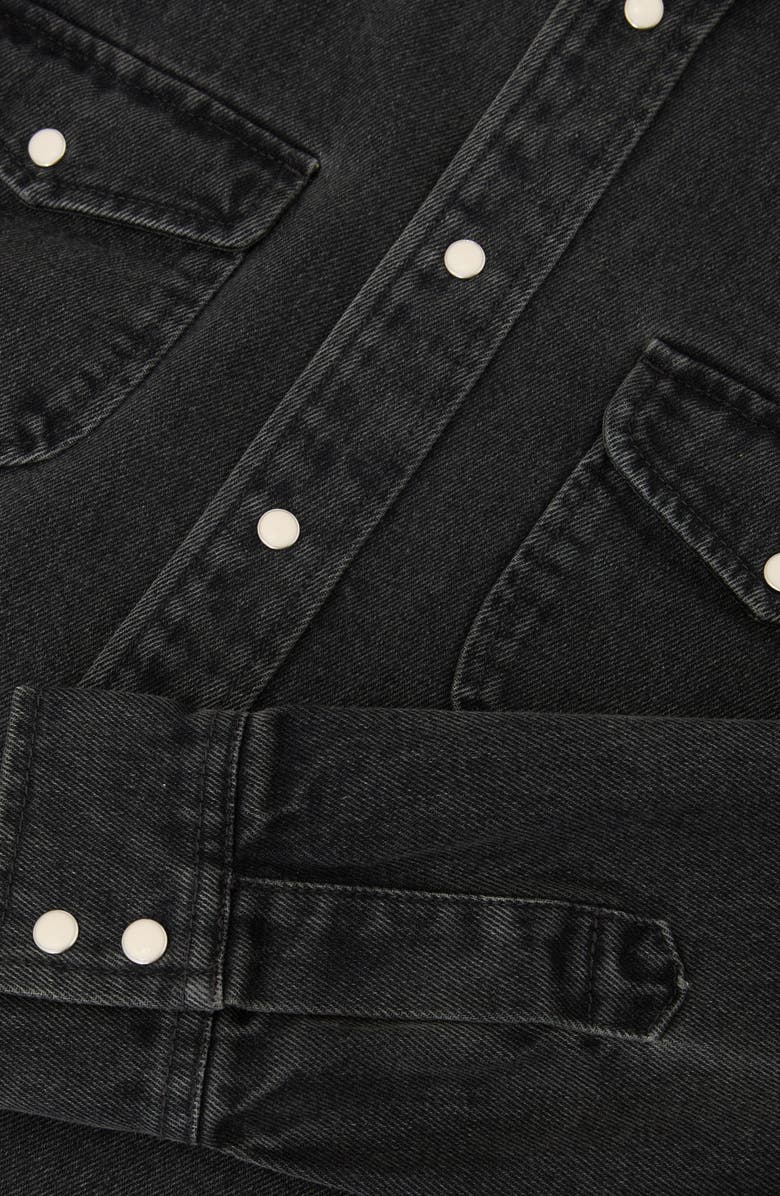 Reiss Finley Denim Snap-Up Shirt, Alternate, color, Washed Black